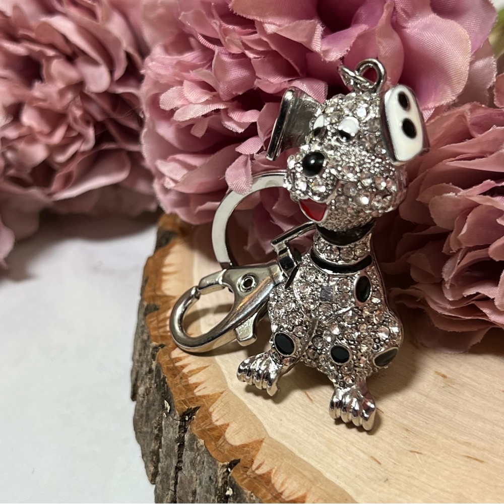 Cute Crystal Dalmatian Puppy Dog Keychain Charm - Picture 11 of 14